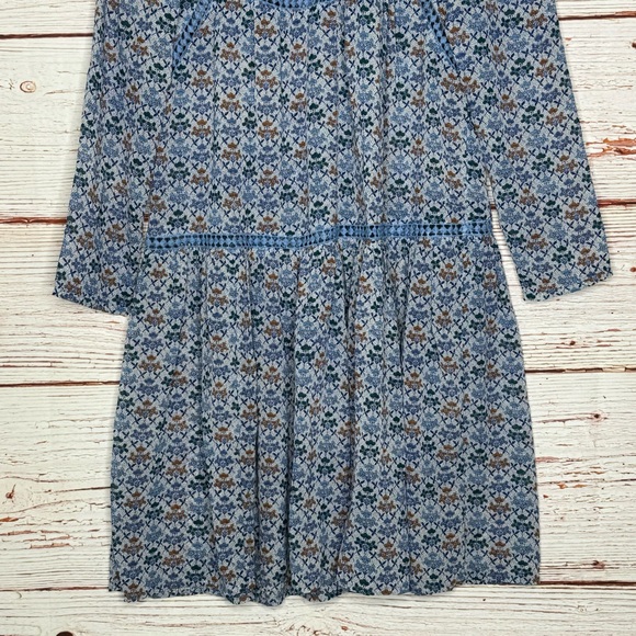 Anthropologie Holding Horses Betony Swing Dress in Blue Floral Sz 2 - Picture 8 of 14